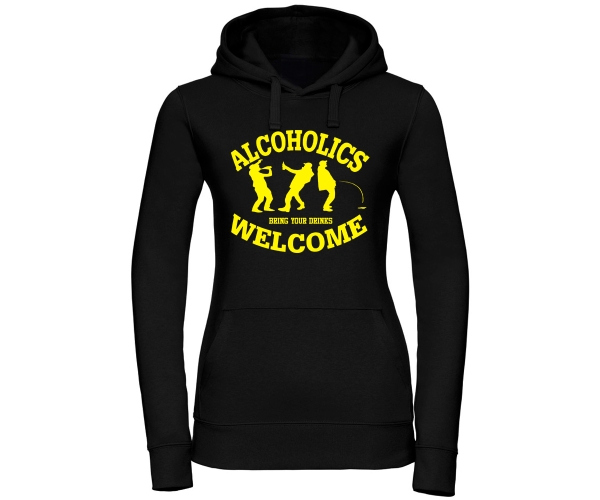 Alcoholics Welcome - Frauen Kapuzenpullover - schwarz