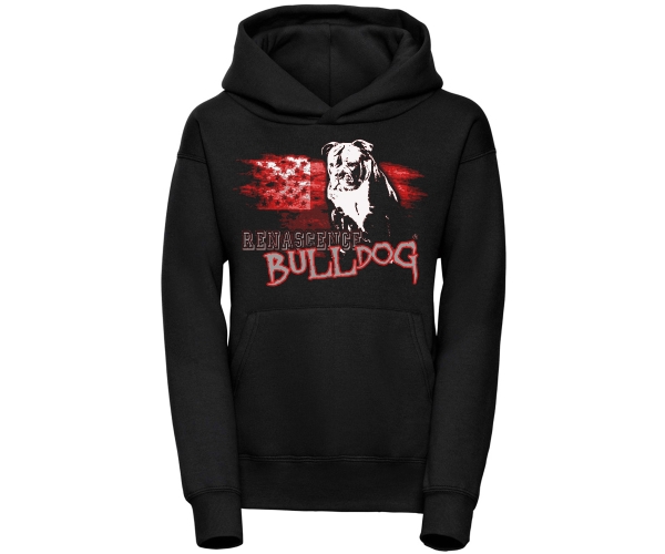 Bulldog USA Fahne - Kinder Kapuzenpullover - schwarz