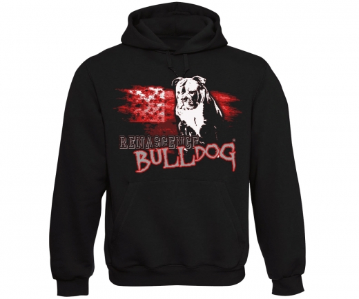 Bulldog - USA Fahne - Männer Kapuzenpullover - schwarz