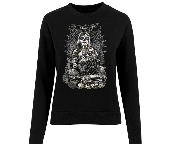 La Familia - La Catrina Mi vida loca - Frauen Pullover - schwarz