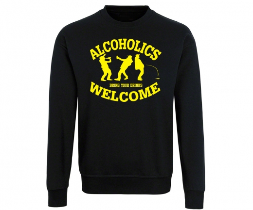 Alcoholics Welcome - Männer Pullover - schwarz