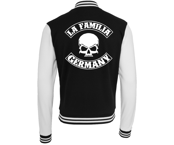 La Familia - Totenkopf Banderole - Männer College Jacke - schwarz