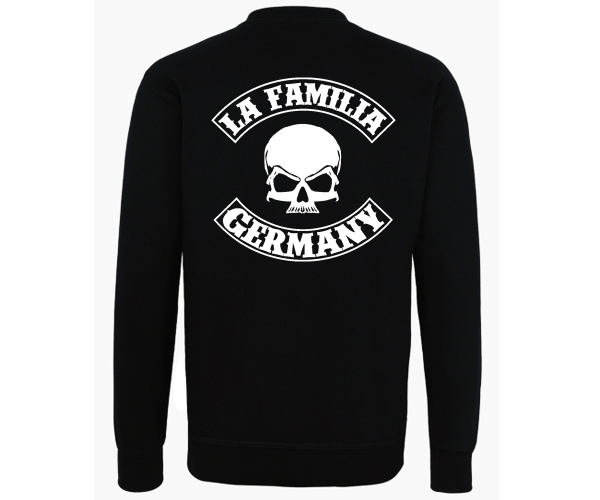 La Familia - Totenkopf Banderole - Männer Pullover - schwarz