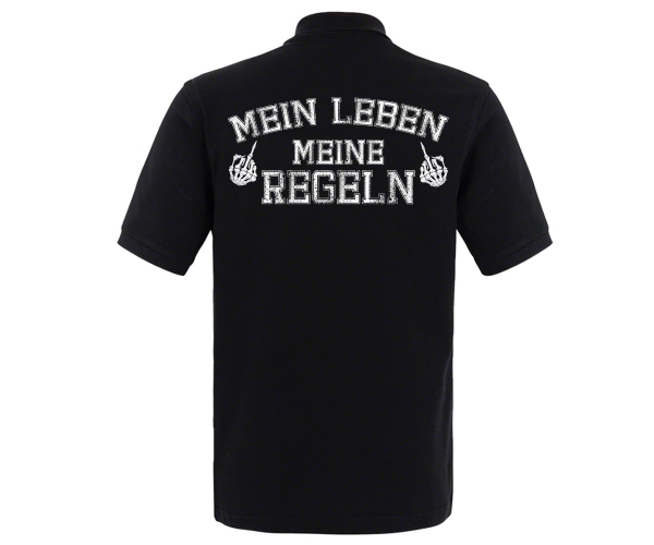 Teufelswerk - Mein Leben meine Regeln - Männer Polo Shirt - schwarz