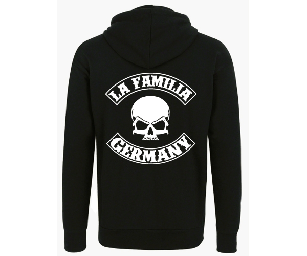 La Familia - Totenkopf Banderole - Männer Kapuzenjacke - schwarz