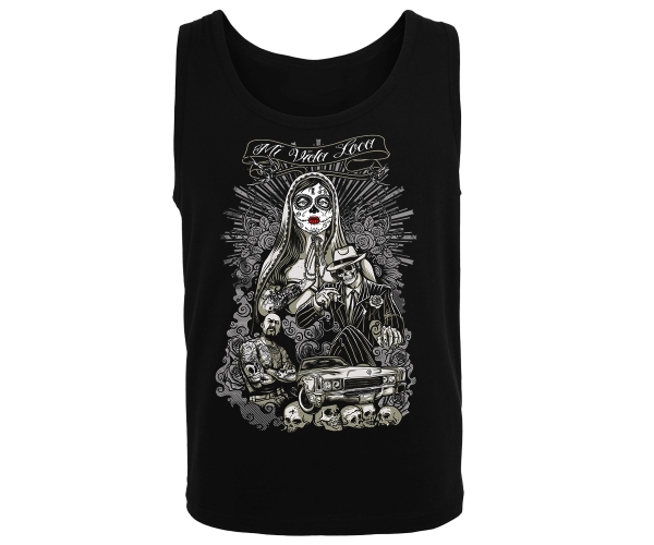 La Familia - La Catrina Mi vida loca - Männer Muskelshirt - schwarz