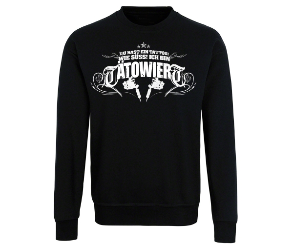 Tattoo Style - Du hast ein Tattoo Ich bin tätowiert - Männer Pullover - schwarz