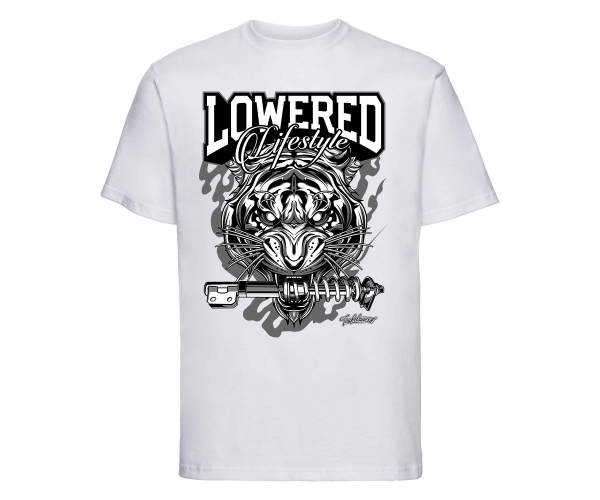 Tuning - Lowered Lifestyle Tiger - Männer T-Shirt - weiß