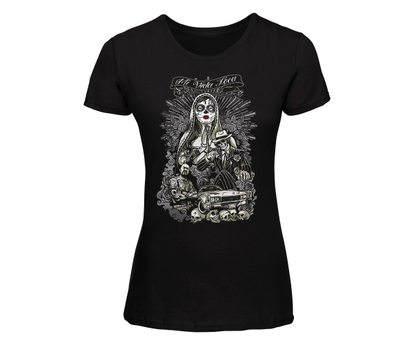 La Familia - La Catrina Mi vida loca - Frauen Shirt - schwarz