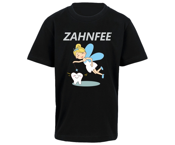 Zahnfee - Logo Zahn - Kinder T-Shirt - schwarz