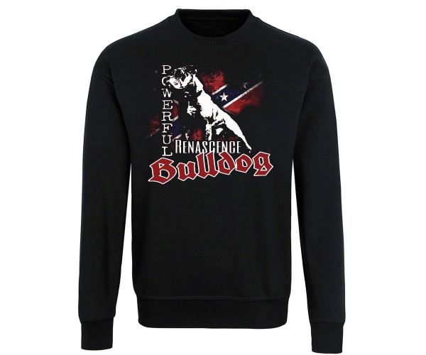 Bulldog - Powerful Bulldog Südstaaten Fahne - Männer Pullover - schwarz