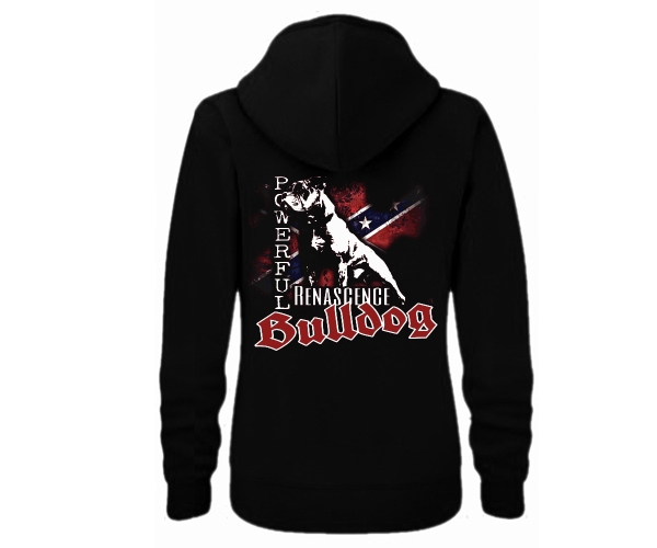 Bulldog - Powerful Südstaaten Fahne - Frauen Kapuzenjacke - schwarz