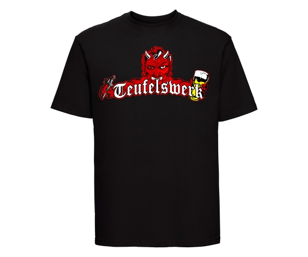 Teufelswerk - Tattoos und Bier - Männer T-Shirt - schwarz