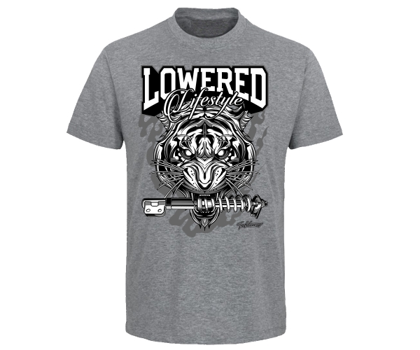 Tuning - Lowered Lifestyle Tiger - Männer T-Shirt - grau meliert