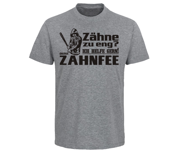 Zahnfee - Zähne zu eng - Männer T-Shirt - grau-meliert