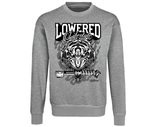 Tuning - Lowered Lifestyle Tiger - Männer Pullover - grau