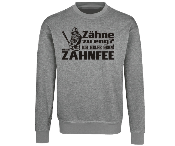 Zahnfee - Zähne zu eng - Männer Pullover - grau-meliert