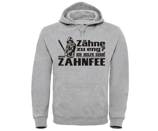 Zahnfee - Zähne zu eng - Männer Kapuzenpullover - grau-meliert