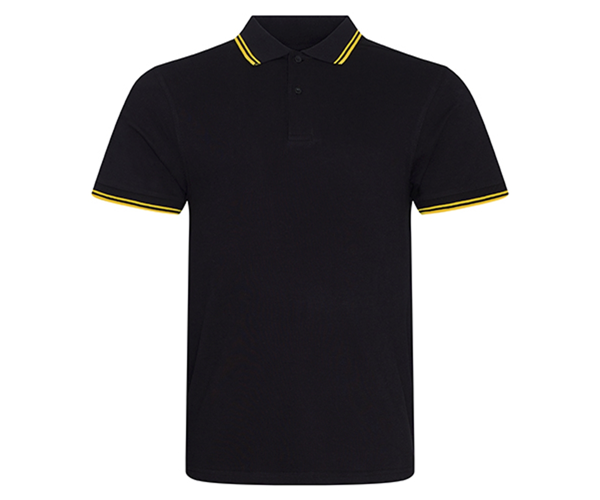 Männer Polo Shirt - schwarz - Streifen schwarz gelb