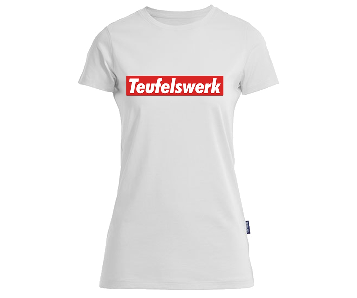 Teufelswerk - Box Logo - Frauen Shirt - weiß