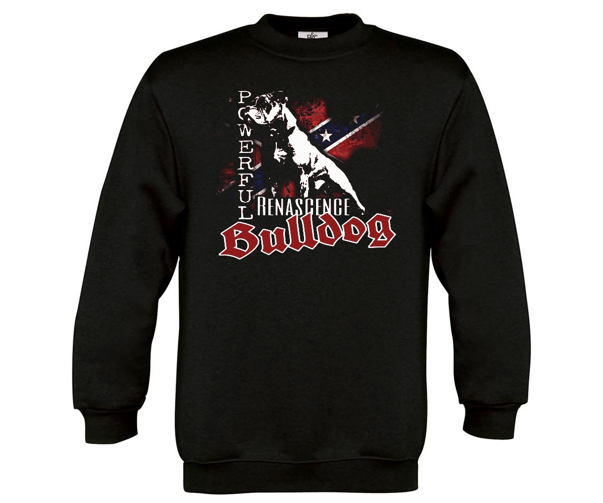 Bulldog - Powerful Südstaaten Fahne - Kinder Pullover - schwarz