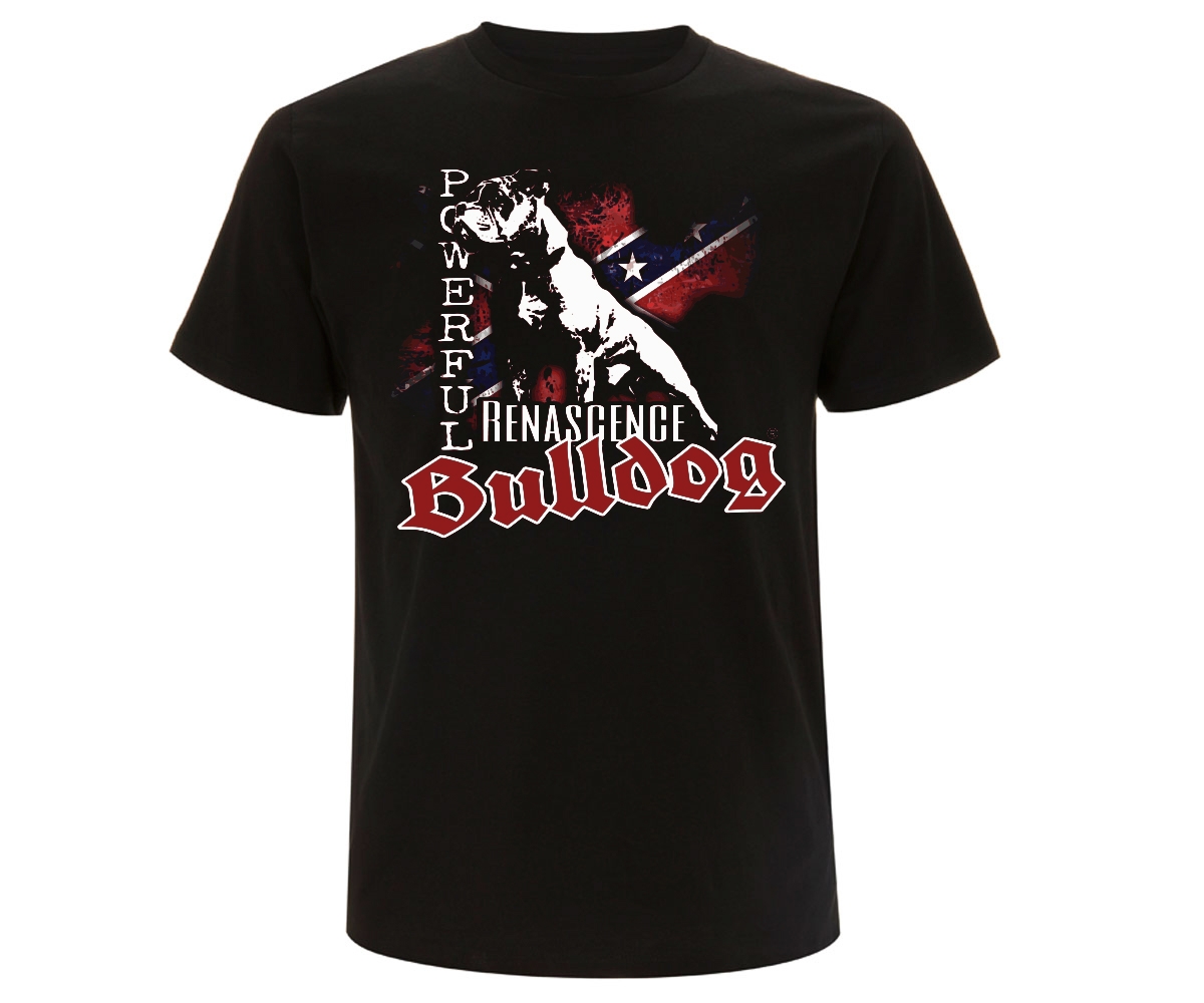 Bulldog - Powerful - Südstaaten Fahne - Männer T-Shirt - schwarz
