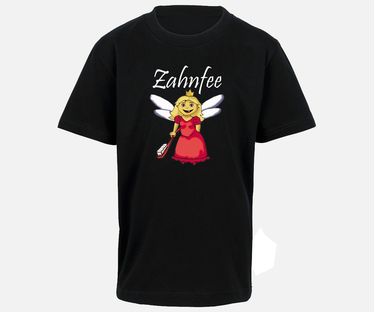 Zahnfee - Logo Zahnbürste - Kinder T-Shirt - schwarz