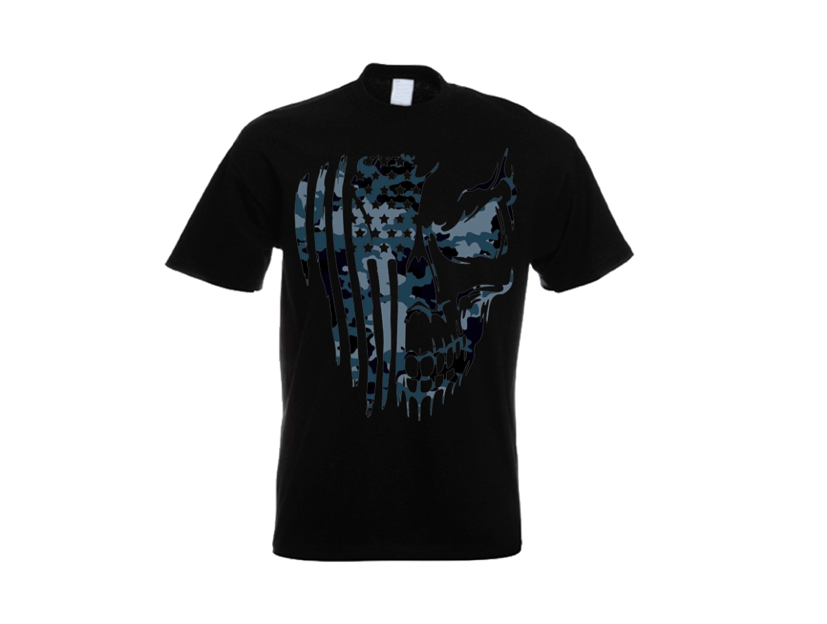 USA Deathead Flag - Camo Version - Männer T-Shirt - schwarz