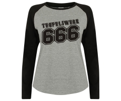 Teufelswerk - Teufelswerk 666 - Frauen Langarm Shirt - schwarz/grau