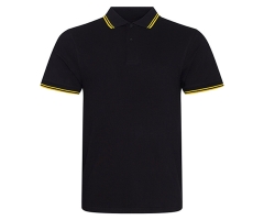 Männer Polo Shirt - schwarz - Streifen schwarz gelb