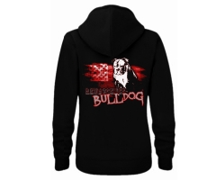 Bulldog - USA Fahne - Frauen Kapuzenjacke - schwarz