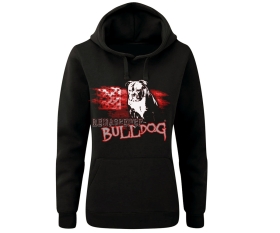 Bulldog - USA Fahne - Frauen Kapuzenpullover - schwarz