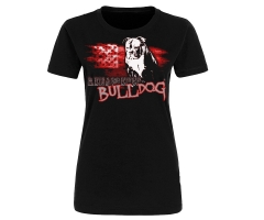 Bulldog - USA Fahne - Frauen Shirt - schwarz