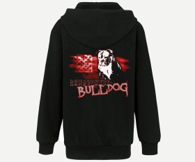 Bulldog - USA Fahne - Kinder Kapuzenjacke - schwarz