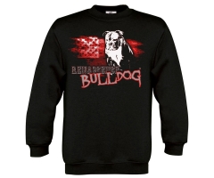 Bulldog  - USA Fahne - Kinder Pullover - schwarz