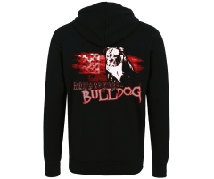 Bulldog - USA Fahne - Männer Kapuzenjacke - schwarz