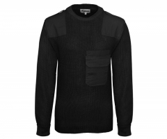 BW - Pullover mit Brusttasche - schwarz