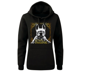 Bulldog - French Bulldog Rahmen - Frauen Kapuzenpullover - schwarz