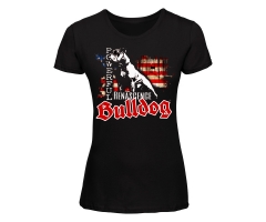 Bulldog - Powerful USA Fahne - Frauen Shirt - schwarz