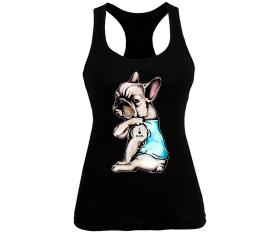 Bulldog - I love Mom Bulldog - Frauen Tank Top - schwarz