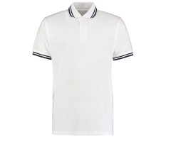 Männer Polo Shirt - weiß - Streifen schwarz weiß