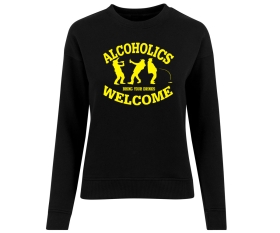 Alcoholics Welcome - Frauen Pullover - schwarz