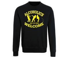 Alcoholics Welcome - Männer Pullover - schwarz