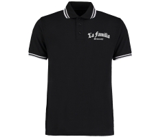 La Familia - La Familia Germany - Männer Polo Shirt schwarz - Streifen - schwarz-weiß