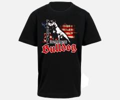 Bulldog - Powerful USA Fahne - Kinder T-Shirt - schwarz