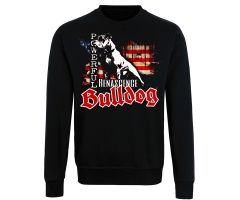Bulldog - Powerful Bulldog USA Fahne - Männer Pullover - schwarz