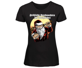 Fröhliche Arschnachten Ihr Weihlöcher - Frauen Shirt - schwarz