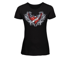 Teufelswerk - Retro Herz - Frauen Shirt - schwarz