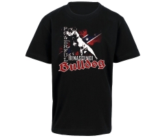 Bulldog - Powerful Südstaaten Fahne - Kinder T-Shirt - schwarz