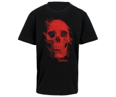 Teufelswerk - Totenkopf rot - Kinder T-Shirt - schwarz